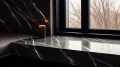 Подоконник из кварцевого агломерата Marquina (Маркина)